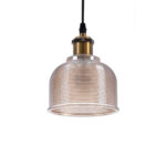 GLOBOSTAR® SEGRETO 01448 Vintage Κρεμαστό Φωτιστικό Οροφής με Ντουί 1 x E27 AC 220-240V IP20 - Διάφανο & Χρυσό - Μ14 x Π14 x Υ18cm - Image 2