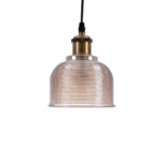 GLOBOSTAR® SEGRETO 01448 Vintage Κρεμαστό Φωτιστικό Οροφής με Ντουί 1 x E27 AC 220-240V IP20 - Διάφανο & Χρυσό - Μ14 x Π14 x Υ18cm - Image 5