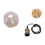 GLOBOSTAR® SEGRETO 01448 Vintage Κρεμαστό Φωτιστικό Οροφής με Ντουί 1 x E27 AC 220-240V IP20 - Διάφανο & Χρυσό - Μ14 x Π14 x Υ18cm - Image 9