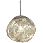 GLOBOSTAR® DIXAR 01464 Μοντέρνο Κρεμαστό Φωτιστικό Οροφής με Ντουί 1 x E27 AC 220-240V IP20 - Γκρι & Ασημί - Μ36 x Π36 x Υ45cm - Image 2