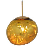 GLOBOSTAR® DIXAR 01466 Μοντέρνο Κρεμαστό Φωτιστικό Οροφής με Ντουί 1 x E27 AC 220-240V IP20 - Χρυσό - Μ36 x Π36 x Υ45cm - Image 2