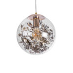 GLOBOSTAR® HARPER 01511 Μοντέρνο Κρεμαστό Φωτιστικό Οροφής με Ντουί 1 x E27 AC 220-240V IP20 - Διάφανο & Χάλκινο - Μ25 x Π25 x Υ30cm - Image 2