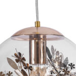 GLOBOSTAR® HARPER 01511 Μοντέρνο Κρεμαστό Φωτιστικό Οροφής με Ντουί 1 x E27 AC 220-240V IP20 - Διάφανο & Χάλκινο - Μ25 x Π25 x Υ30cm - Image 9