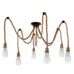 GLOBOSTAR® ATROX 01547 Vintage Κρεμαστό Φωτιστικό Οροφής με Ντουί 6 x E27 AC 220-240V IP20 - Μπεζ - Μ200 x Π200 x Υ100cm