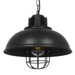 GLOBOSTAR® HARROW 01571 Vintage Κρεμαστό Φωτιστικό Οροφής με Ντουί 1 x E27 AC 220-240V IP20 - Μαύρο - Μ33 x Π33 x Υ32cm