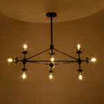 GLOBOSTAR® SENTINEL 01636 Μοντέρνο Φωτιστικό Οροφής με Ντουί 10 x E27 AC 220-240V IP20 - Μαύρο & Διάφανο - Μ105 x Π80 x Υ90cm - Image 3