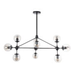 GLOBOSTAR® SENTINEL 01636 Μοντέρνο Φωτιστικό Οροφής με Ντουί 10 x E27 AC 220-240V IP20 - Μαύρο & Διάφανο - Μ105 x Π80 x Υ90cm - Image 6