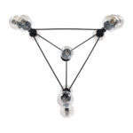 GLOBOSTAR® SENTINEL 01636 Μοντέρνο Φωτιστικό Οροφής με Ντουί 10 x E27 AC 220-240V IP20 - Μαύρο & Διάφανο - Μ105 x Π80 x Υ90cm - Image 7