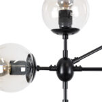 GLOBOSTAR® SENTINEL 01636 Μοντέρνο Φωτιστικό Οροφής με Ντουί 10 x E27 AC 220-240V IP20 - Μαύρο & Διάφανο - Μ105 x Π80 x Υ90cm - Image 9