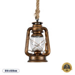 GLOBOSTAR® BARBAROSSA 01706 Vintage Κρεμαστό Φωτιστικό Οροφής με Ντουί 1 x E27 AC 220-240V IP20 - Χάλκινο Εφέ Σκουριάς - Μ18 x Π18 x Υ28cm