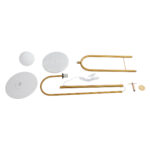 GLOBOSTAR® CORDELIA 02025 Μοντέρνο Επιδαπέδιο Φωτιστικό με Ντουί 1 x E27 AC 220-240V IP20 - Χρυσό & Λευκό - Μ30 x Π38 x Υ180cm - Image 9