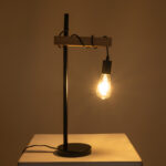 GLOBOSTAR® MINDELO 02032 Μοντέρνο Επιτραπέζιο Φωτιστικό Πορτατίφ με Ντουί 1 x E27 AC 220-240V IP20 - Μαύρο & Μπεζ - Μ25 x Π15 x Υ60cm - Image 11