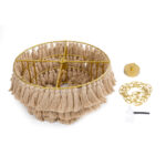 GLOBOSTAR® MISSOULA 02088 Boho Κρεμαστό Φωτιστικό Οροφής με Ντουί 1 x E27 AC 220-240V IP20 - Μπεζ & Χρυσό - Μ60 x Π60 x Υ40cm - Image 10