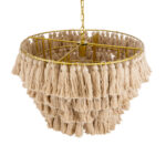 GLOBOSTAR® MISSOULA 02088 Boho Κρεμαστό Φωτιστικό Οροφής με Ντουί 1 x E27 AC 220-240V IP20 - Μπεζ & Χρυσό - Μ60 x Π60 x Υ40cm - Image 7