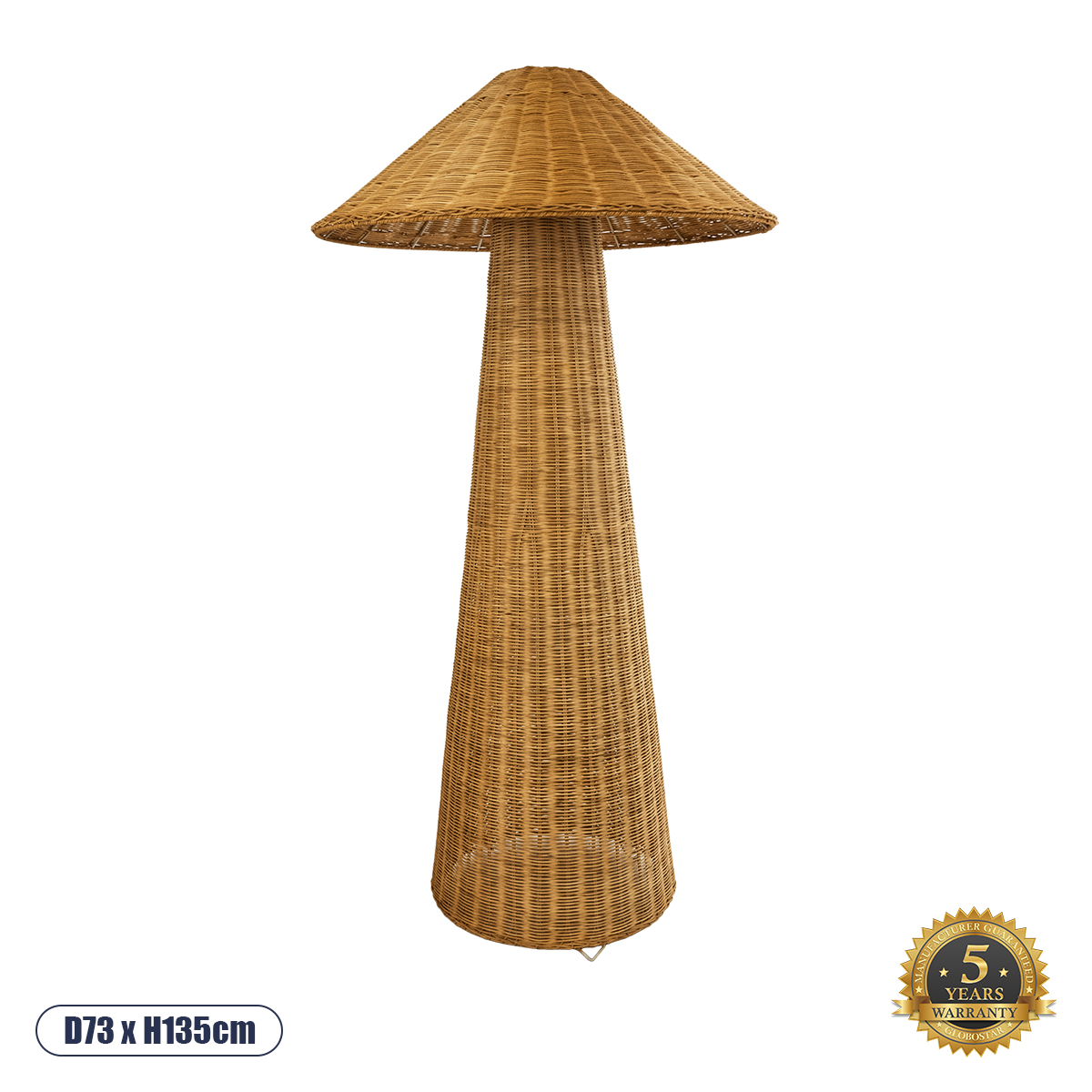 02235_0 GLOBOSTAR® PERU 02235 Boho Επιδαπέδιο Φωτιστικό με Ντουί 1 x E27 AC 220-240V IP20 - Μπεζ - Μ73 x Π73 x Υ135cm - Image 1