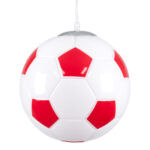 GLOBOSTAR® FOOTBALL 00646 Παιδικό Κρεμαστό Φωτιστικό Οροφής με Ντουί 1 x E27 AC 220-240V IP20 - Λευκό & Κόκκινο - Μ25 x Π25 x Υ25cm - Image 2