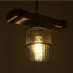 GLOBOSTAR® GLORA 201-0007 Vintage Κρεμαστό Φωτιστικό Οροφής με Ντουί 1 x E27 AC 220-240V IP20 - Μπεζ & Μαύρο - Μ29 x Π12 x Υ21cm - Image 3