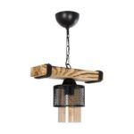 GLOBOSTAR® GLORA 201-0007 Vintage Κρεμαστό Φωτιστικό Οροφής με Ντουί 1 x E27 AC 220-240V IP20 - Μπεζ & Μαύρο - Μ29 x Π12 x Υ21cm - Image 4