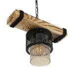 GLOBOSTAR® GLORA 201-0007 Vintage Κρεμαστό Φωτιστικό Οροφής με Ντουί 1 x E27 AC 220-240V IP20 - Μπεζ & Μαύρο - Μ29 x Π12 x Υ21cm - Image 6