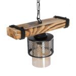 GLOBOSTAR® GLORA 201-0007 Vintage Κρεμαστό Φωτιστικό Οροφής με Ντουί 1 x E27 AC 220-240V IP20 - Μπεζ & Μαύρο - Μ29 x Π12 x Υ21cm - Image 7