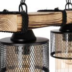 GLOBOSTAR® GLORA 201-0008 Vintage Κρεμαστό Φωτιστικό Οροφής με Ντουί 2 x E27 AC 220-240V IP20 - Μπεζ & Μαύρο - Μ38 x Π12 x Υ21cm - Image 8