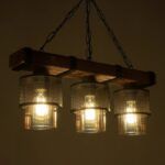 GLOBOSTAR® GLORA 201-0009 Vintage Κρεμαστό Φωτιστικό Οροφής με Ντουί 3 x E27 AC 220-240V IP20 - Μπεζ & Μαύρο - Μ50 x Π12 x Υ21cm - Image 3