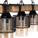 GLOBOSTAR® GLORA 201-0009 Vintage Κρεμαστό Φωτιστικό Οροφής με Ντουί 3 x E27 AC 220-240V IP20 - Μπεζ & Μαύρο - Μ50 x Π12 x Υ21cm - Image 8