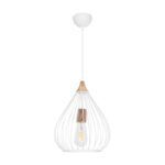 GLOBOSTAR® RADIARO 201-0014 Vintage Κρεμαστό Φωτιστικό Οροφής με Ντουί 1 x E27 AC 220-240V IP20 - Λευκό & Χάλκινο - Μ26 x Π26 x Υ35cm - Image 4