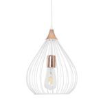 GLOBOSTAR® RADIARO 201-0014 Vintage Κρεμαστό Φωτιστικό Οροφής με Ντουί 1 x E27 AC 220-240V IP20 - Λευκό & Χάλκινο - Μ26 x Π26 x Υ35cm - Image 5