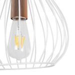 GLOBOSTAR® RADIARO 201-0014 Vintage Κρεμαστό Φωτιστικό Οροφής με Ντουί 1 x E27 AC 220-240V IP20 - Λευκό & Χάλκινο - Μ26 x Π26 x Υ35cm - Image 8