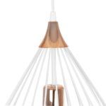 GLOBOSTAR® RADIARO 201-0014 Vintage Κρεμαστό Φωτιστικό Οροφής με Ντουί 1 x E27 AC 220-240V IP20 - Λευκό & Χάλκινο - Μ26 x Π26 x Υ35cm - Image 9