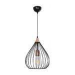 GLOBOSTAR® RADIARO 201-0015 Vintage Κρεμαστό Φωτιστικό Οροφής με Ντουί 1 x E27 AC 220-240V IP20 - Μαύρο & Χάλκινο - Μ26 x Π26 x Υ35cm - Image 4