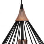 GLOBOSTAR® RADIARO 201-0015 Vintage Κρεμαστό Φωτιστικό Οροφής με Ντουί 1 x E27 AC 220-240V IP20 - Μαύρο & Χάλκινο - Μ26 x Π26 x Υ35cm - Image 9