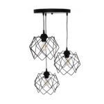 GLOBOSTAR® DAZLA 201-0024 Vintage Κρεμαστό Φωτιστικό Οροφής με Ντουί 3 x E27 AC 220-240V IP20 - Μαύρο - Μ47 x Π47 x Υ60cm - Image 6