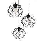 GLOBOSTAR® DAZLA 201-0024 Vintage Κρεμαστό Φωτιστικό Οροφής με Ντουί 3 x E27 AC 220-240V IP20 - Μαύρο - Μ47 x Π47 x Υ60cm - Image 7