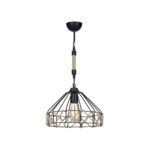 GLOBOSTAR® BEAMAX 201-0026 Μοντέρνο Κρεμαστό Φωτιστικό Οροφής με Ντουί 1 x E27 AC 220-240V IP20 - Μαύρο & Μπεζ - Μ30 x Π30 x Υ70cm