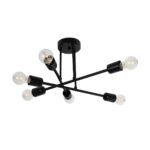 GLOBOSTAR® LAMIRA 201-0029 Μοντέρνο Φωτιστικό Οροφής με Ντουί 6 x E27 AC 220-240V IP20 - Μαύρο - Μ51 x Π51 x Υ7cm