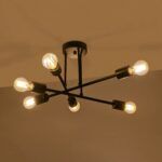 GLOBOSTAR® LAMIRA 201-0029 Μοντέρνο Φωτιστικό Οροφής με Ντουί 6 x E27 AC 220-240V IP20 - Μαύρο - Μ51 x Π51 x Υ7cm - Image 3