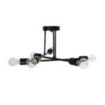 GLOBOSTAR® LAMIRA 201-0029 Μοντέρνο Φωτιστικό Οροφής με Ντουί 6 x E27 AC 220-240V IP20 - Μαύρο - Μ51 x Π51 x Υ7cm - Image 4