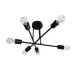 GLOBOSTAR® LAMIRA 201-0029 Μοντέρνο Φωτιστικό Οροφής με Ντουί 6 x E27 AC 220-240V IP20 - Μαύρο - Μ51 x Π51 x Υ7cm - Image 5