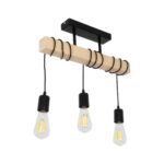 GLOBOSTAR® LUCITA 201-0031 Vintage Φωτιστικό Οροφής με Ντουί 3 x E27 AC 220-240V IP20 - Μαύρο & Μπεζ - Μ50 x Π27 x Υ112cm