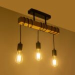 GLOBOSTAR® LUCITA 201-0031 Vintage Φωτιστικό Οροφής με Ντουί 3 x E27 AC 220-240V IP20 - Μαύρο & Μπεζ - Μ50 x Π27 x Υ112cm - Image 2