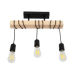 GLOBOSTAR® LUCITA 201-0031 Vintage Φωτιστικό Οροφής με Ντουί 3 x E27 AC 220-240V IP20 - Μαύρο & Μπεζ - Μ50 x Π27 x Υ112cm - Image 4