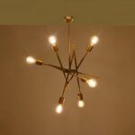 GLOBOSTAR® SUNFY 201-0033 Μοντέρνο Κρεμαστό Φωτιστικό Οροφής με Ντουί 6 x E27 AC 220-240V IP20 - Χρυσό - Μ57 x Π57 x Υ85cm - Image 3