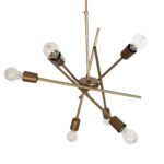 GLOBOSTAR® SUNFY 201-0033 Μοντέρνο Κρεμαστό Φωτιστικό Οροφής με Ντουί 6 x E27 AC 220-240V IP20 - Χρυσό - Μ57 x Π57 x Υ85cm - Image 6