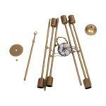 GLOBOSTAR® SUNFY 201-0033 Μοντέρνο Κρεμαστό Φωτιστικό Οροφής με Ντουί 6 x E27 AC 220-240V IP20 - Χρυσό - Μ57 x Π57 x Υ85cm - Image 10