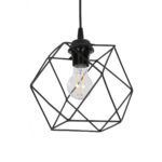 GLOBOSTAR® SOLIS 201-0045 Vintage Κρεμαστό Φωτιστικό Οροφής με Ντουί 1 x E27 AC 220-240V IP20 - Μαύρο - Μ25 x Π25 x Υ24cm - Image 2