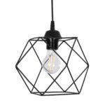 GLOBOSTAR® SOLIS 201-0045 Vintage Κρεμαστό Φωτιστικό Οροφής με Ντουί 1 x E27 AC 220-240V IP20 - Μαύρο - Μ25 x Π25 x Υ24cm - Image 5