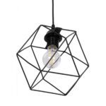 GLOBOSTAR® SOLIS 201-0045 Vintage Κρεμαστό Φωτιστικό Οροφής με Ντουί 1 x E27 AC 220-240V IP20 - Μαύρο - Μ25 x Π25 x Υ24cm - Image 6