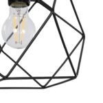 GLOBOSTAR® SOLIS 201-0045 Vintage Κρεμαστό Φωτιστικό Οροφής με Ντουί 1 x E27 AC 220-240V IP20 - Μαύρο - Μ25 x Π25 x Υ24cm - Image 8